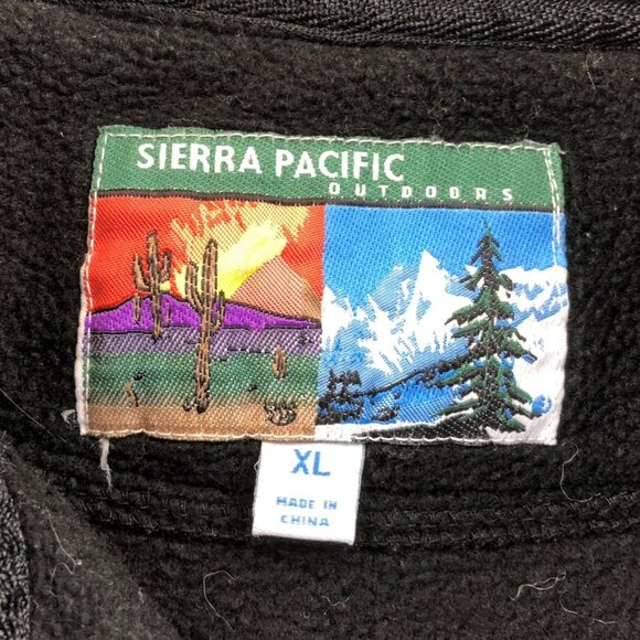 Vintage Sierra Pacific Fleece Jacket XL Outdoors Black Pullover Quater Zip Golf - Picture 8 of 11